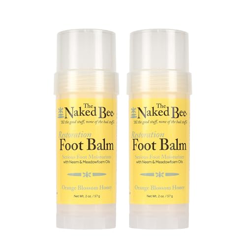 The Naked Bee Orange Blossom Honey Restoration Foot Balm, (2 oz) - 2 Pack