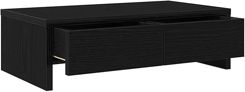 Miniatura 5 de vidaXL Soporte para monitor con cajones roble negro 19.7x10.6x5.9 madera de ingeniería