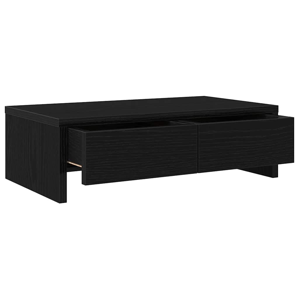 Gecheer Supporto per Monitor Doppio con Cassetti, Regolabile in Altezza, 50x27x15 cm, in Truciolato di Legno Tecnico, per Ufficio Domestico e Professionale