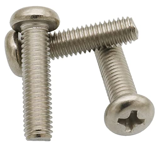 250Pcs Phillips Pan Head Machine Screws M5 X 6Mm /8Mm /10Mm /12Mm /16Mm /20Mm/25Mm 304 Stainless Steel Metric Screws Bolt Nut Flat Washers Kit #TOP3