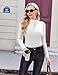 Ekouaer Women's Mock Turtleneck Long Sleeve Shirts Fall Ribbed Tops Fleece Basic Layering Soft Thermal Undershirts Tee White S