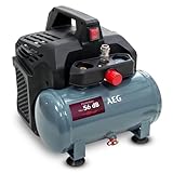 AEG Kompressor KL6 | Leiser und kraftvoller Druckluftkompressor für Werkstatt, Haushalt, Hobby | vielseitig nutzbar, wartungsfrei, Öl-frei, 56 dB, 1,5 PS Motorleistung, 6 L Tank, 8 bar, 206 L/min