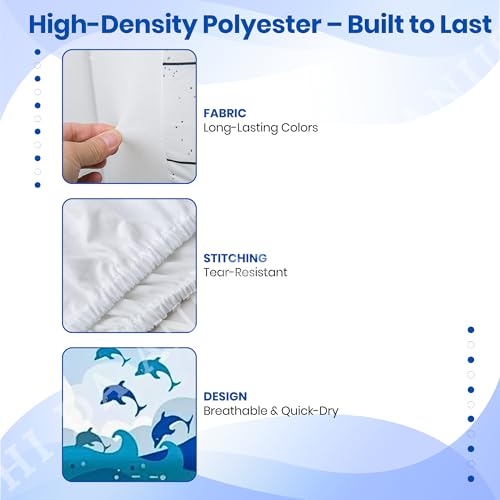 Image of Printed Split Ac Cover Combo Indoor Unit For 1.5 Ton Capacity AC, Inner Unit Ac Cover, All Weather Cover /Attractive Digital Prints /Dustproof /Water Resistant (Dolphin & Golden Floral)