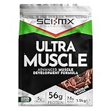 SCI-MX Ultra Muscle - Protein Powder for Muscle Development + 23 Vitamins & Minerals - Chocolate • 56g Protein + 5g Creatine + 7.8g BCAAs per Serving • 1.5kg