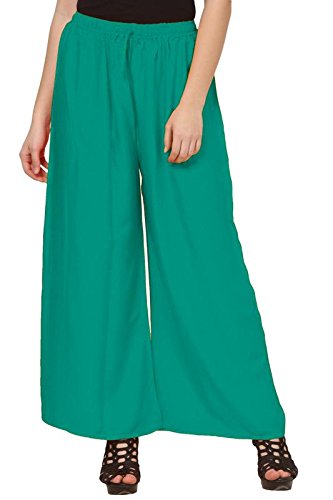 Vastraa Fusion Women Rama Green Rayon/Viscose Solid Palazzo BottomÂ / Free Size
