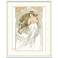 Amazon.co.jp: JHA 絵画 アート額絵 世界の名画 ミュシャ「花」W495