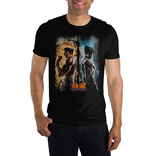 Bioworld Tekken Kazuya Mishima and Jin Kazama Shirt Mens Tekken Tshirt-Small Black