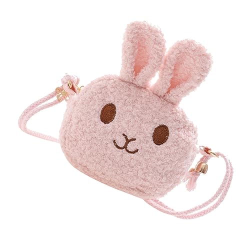 Adorable Cartoon Bunny Purse Mini Coin Storage Pouch for Cute Crossbody Bag for Little for Storing Wallets Cards and Items Pink