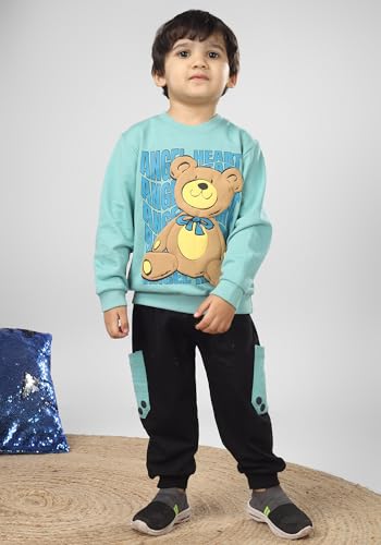 Image of POLKA TOTS 100% Cotton Co-Ord Joggers for Kids | Trendy Sweatshirt & Joggers Set | All Season Wear for Kids, Toddler & Newborn | Soft & Breathable Dress for Boys & Girls | from 6 Months to 8 Years