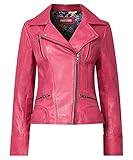 lederjacke rosa zara Klassische Bikerjacke Joe Browns Damen Classic Leather Jacket Klassische Lederjacke, Rose, 36