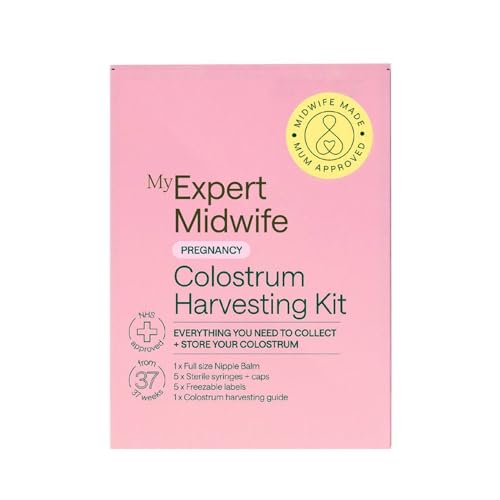 My Expert Midwife Complete Colostrum Harvesting Kit - Includes 5 x Syringes and Caps 5 x Freezable Labels 30ml No Harm Nipple Balm Cream and a Midwife Written Complete Guide to Colostrum Collection
