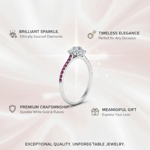 Image of Choose Your Gemstone Flower Halo Diamond CZ Ring 925 Sterling Silver Round Shape Halo Engagement Rings Everyday Jewelry Wedding Jewelry Handmade Gifts for Wife US Size 4 to 12