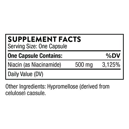 Thorne Niacinamide - 500Mg Niacin - Non-Flushing Form Of Vitamin B3 - Support Joint Health, Skin Health & Restful Sleep - Gluten-Free - 180 Capsules #TOP1