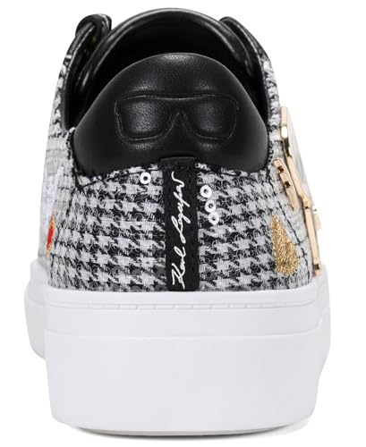 Image of Karl Lagerfeld Women's Cate Pins Tweed Lace up Sneaker