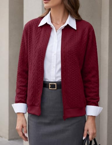 Image of Zip Up Sweatshirts for Women Casual Outfits Cardigan Outerwear Trendy Winter Jackets Coat