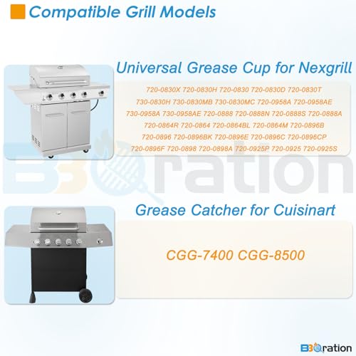 Image of Universal Grease Pan for Nexgrill 720-0830X 720-0830H 720-0888 720-0888S 720-0896B 720-0896 Cuisinart CGG-7400, Grease Catcher with 15-Pack Aluminum Drip Liner for Nexgrill Replacement Parts