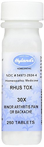 Back Pain and Minor Arthritis Relief, Natural Remedy by Hyland's, Rhus Tox. 30X Tablets, 250 Count (Pack of 3)