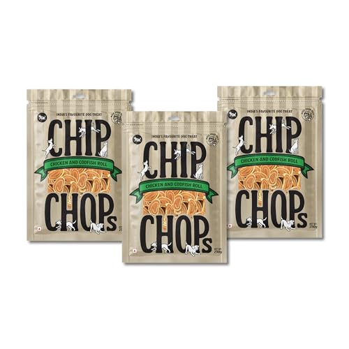 Image of Chip Chops Chicken & Codfish Rolls Dog Treats, High Protein Healthy Snacks, Easily Digestible Training & Reward Treats, Suitable for All Dog Breeds 250g - Pack of 3