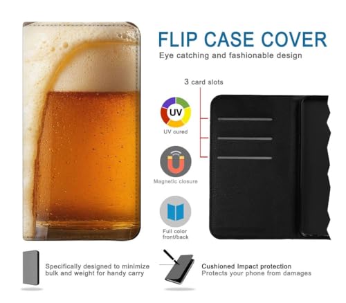 Housse cuir Samsung Galaxy A14 5G étui clapet antichoc verre bière
