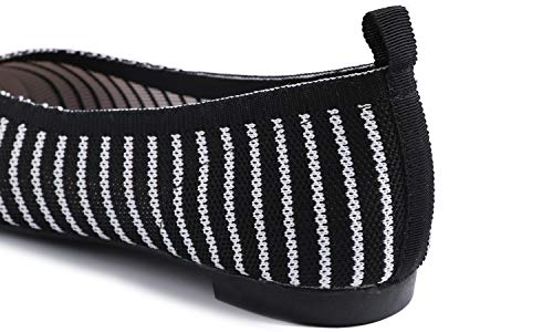 Image of FEVERSOLE Women's Woven Pointy Fashion Cutouts Breathable Knit Flat Shoes