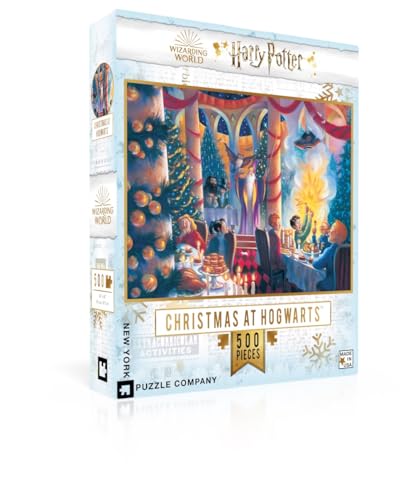 New York Puzzle Company - Harry Potter Christmas at Hogwarts 500-500 Piece Jigsaw Puzzle for Adults by Mary GrandPré