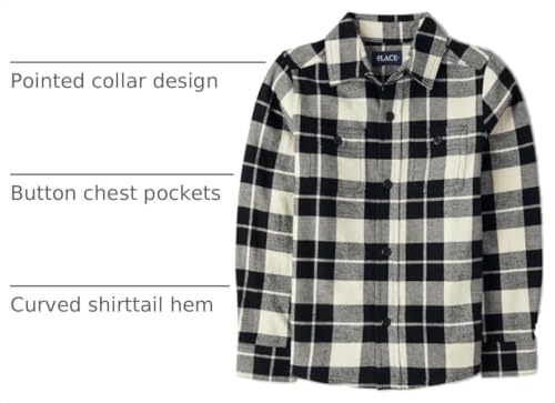 Image of The Children's Place Boys Long Sleeve Plaid Flannel Button Up Shirt