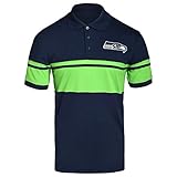 FOCO mens Nfl Short Sleeve Seattle Seahawks Football Team Logo Cotton Stripe Polo Shirt, Cotton Stripe, X-Large US