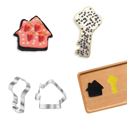 Hariendny 575847_1_YBJQTZ3RY 2 Pcs House Cookie Cutters Shapes Key Biscuit Cookie Cutter Stainless Steel Biscuit Molds House Real Estate Cookie Cutter Key Shapes Large Cookie Cutter Set thumb #5