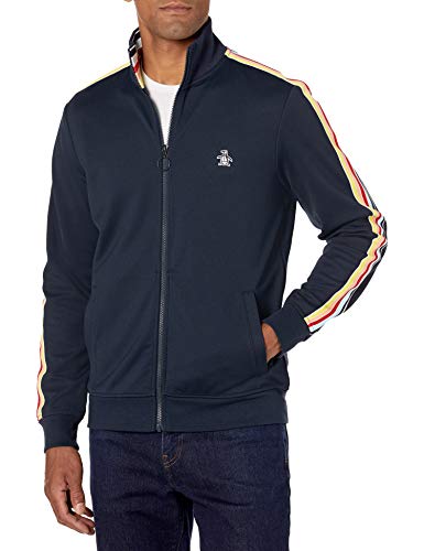 Original Penguin Men's Long Sleeve Track Jacket, Dark Sapphire Quilt, Medium
