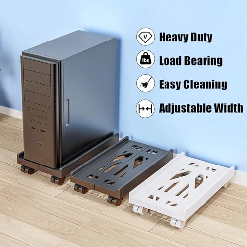 Soporte Móvil para Torre de PC con ruedas, altura ajustable y diseño moderno miniatura 2