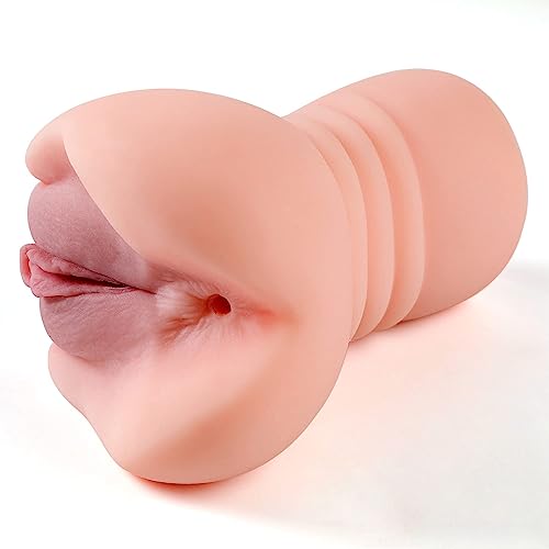 Image of 670g 3 in 1 Pocket Pussy Male Masturbator - Adult Sex Toys for Men Penis Stimulation,Male Blowjob Stroker Toy with 3D Realistic Textured Tight Anus & Real Mouth for Man Masturbation Pleasure