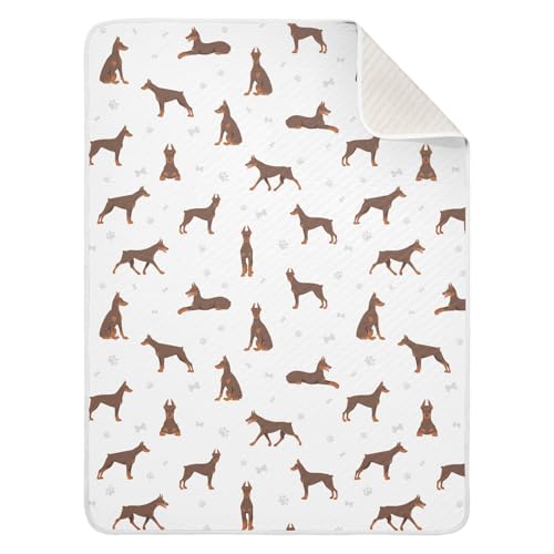 Image of Doberman Pinscher Dogs Baby Swaddle Blanket for Boys and Girls, Muslin Baby Receiving Swaddle Blanket, Soft Cotton Nursery Swaddling Blankets for Newborn Toddler Infant