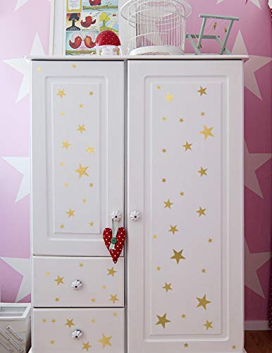 Mozamy Creative Star Wall Decals (189 Count) Gold Star Decals Nursery Decals Removable Peel And Stick Wall Decals, Vintage Gold #TOP3