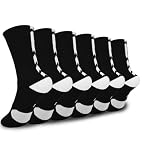 Youth Thick Basketball Socks for Boys - Cushioned Sports Compression Sock for Active Kids, Fits Ages 6-12 (Black)