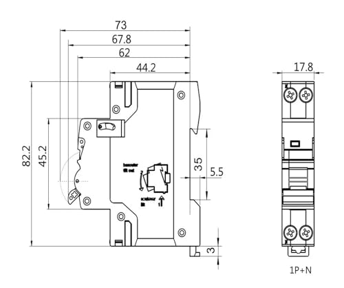 Disjoncteur DPN 1P+N 40A Courbe C GYM9N 220V AC pour tableau électrique - 4