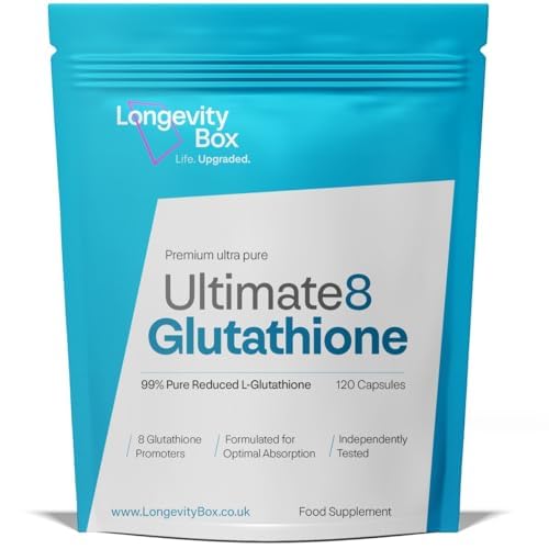 Longevity Box Ultimate 8 Glutatione – 120 Capsule – complesso antiossidante (NAC, ALA, vit. C/E, selenio), testato da terzi