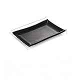 GBKDQQ 5 platos para servir, 19,3 x 12,7 cm, platos rectangulares, platos de postre, platos de pastel negros, platos rectangulares, orientales, aptos para lavavajillas, duraderos