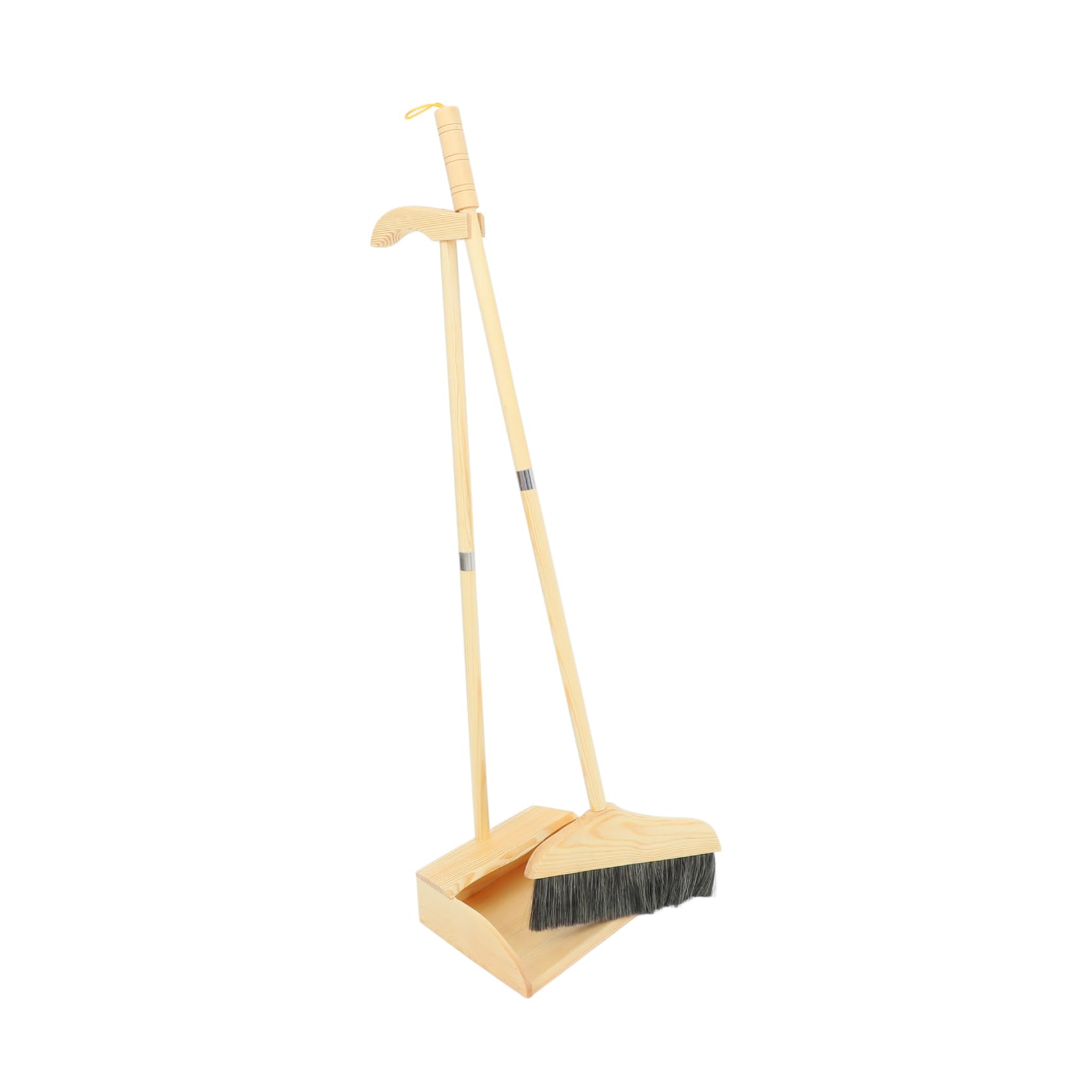 Besen Griff Holzstiel mit Zuhause Langem Kehrschaufelset und Weiche Borsten Verschleißfest Ergonomischer für Einfache Reinigung im Innenbereich
