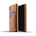 Mujjo Full Leather Wallet Case for iPhone Xr | Premium Genuine Leather, Natural Aging Effect | Leather Pocket for 2-3 Cards, Wireless Charging (Tan)