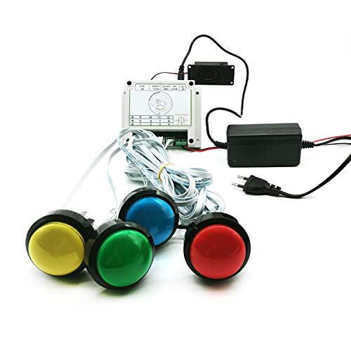 Escape Room Props 5 Different Colors Buttons Mechanism Press It In Order To Control 12V Magnet Lock For Exit Game Owner Player Adventurer (3 Button, With Audio)