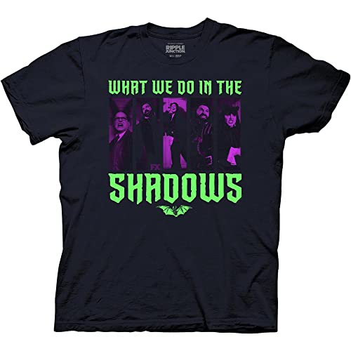 Ripple Junction What We Do in The Shadows 5 Block Cast & Logo TV Series Adult T-Shirt Officially Licensed 2XL Navy