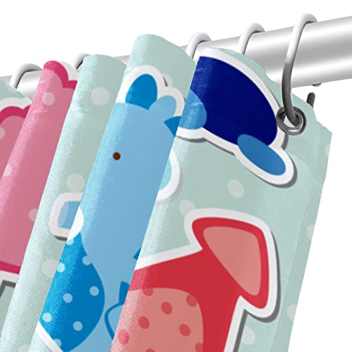 Rideau de douche animaux marins 183 cm grand format lavable - 6