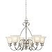 Westinghouse Lighting 6226400 Fontane Six-Light Interior Chandelier, Brushed Nickel Finish with Frosted Glass, 30.13" x 30.13" x 22.5
