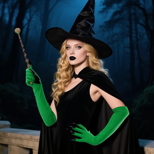 choyaxo Witch Green Glove Claw Gloves Gloves with Claws Halloween Glove for Halloween Cosplay Costume Accessory - Thumbnail 6