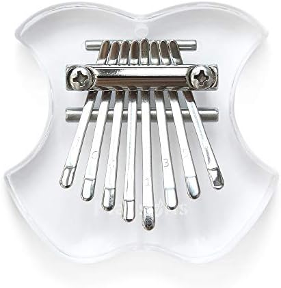Flatsons Acrylic Kalimba Thumb Piano Mini 8 Keys Thumb Piano Transparent Acrylic Kalimba Mbira Apple Style with Kalimba Case (Small Apple) (Small Apple)