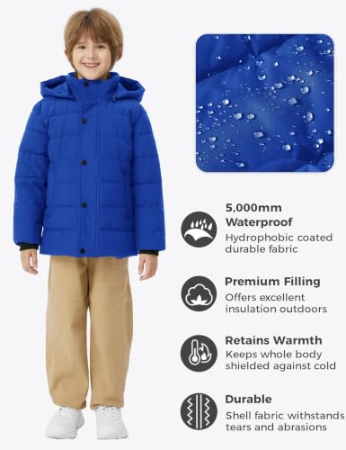 Image of wantdo Boys' Winter Coat Thick Puffer Jacket Snow Wear With Removable Hood