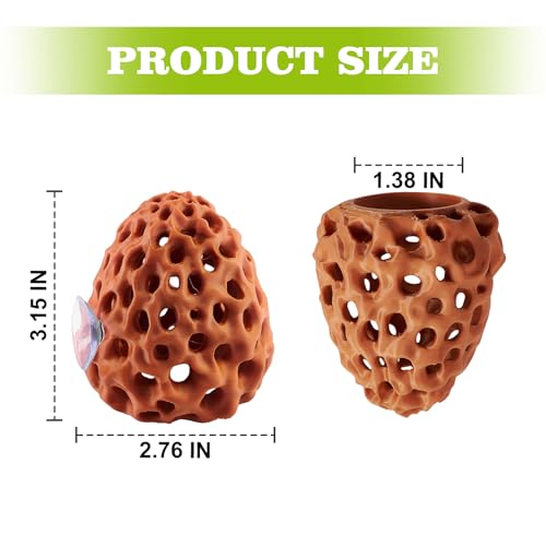 Image of Shrimp Dome Hide, Shrimp Hides for Aquarium, Betta Fish Hideout with Suction Cup, Betta Habitat Tank Ornament Accessories, Aquarium Decor for Small Fish Guppy Hiding Resting (Brown)
