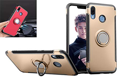 Huawei Honor Play case,Silicone Shockproof Car Magnets Cover TPU+PC Dual Protection 360° Rotating