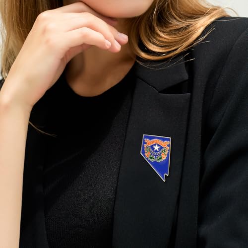 Image of State Shaped Map Lapel Metal Pin Enamel Brooch Keepsake Beautifully Designed for Backpack Hat