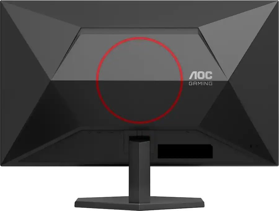 Rear view of AOC Q27G42ZE monitor with stand attached, showing the AOC Gaming logo.